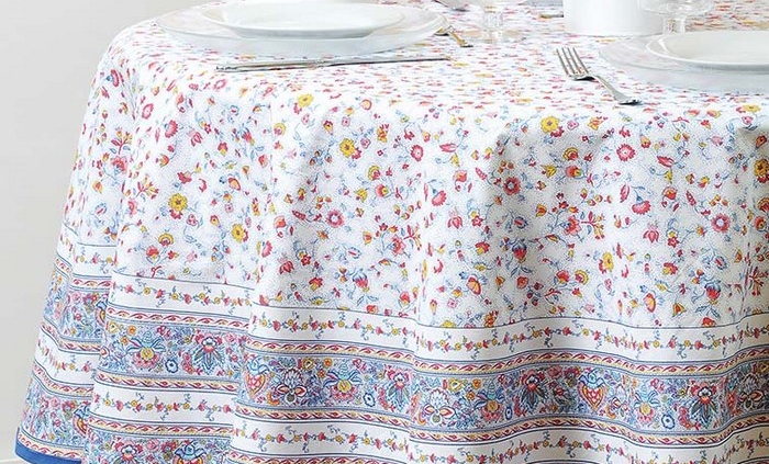 Gentiane multicolore nappe ronde Tischdecke rund blumen