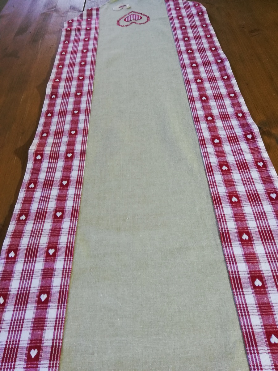 Landhaus Cottage Tischläufer aus Baumwolle mit Quasten – Bild 3