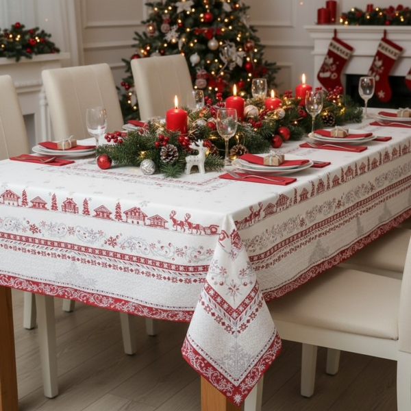 Gobelin Tischdecke Weihnachten 140 x 250 cm - Französische Handwerkskunst für Ihren Tisch