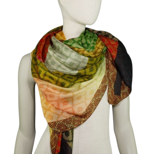 Vielseitiger herbstlicher Seidenschal 100 x 190 cm von Ahmaddy – Bild 5
