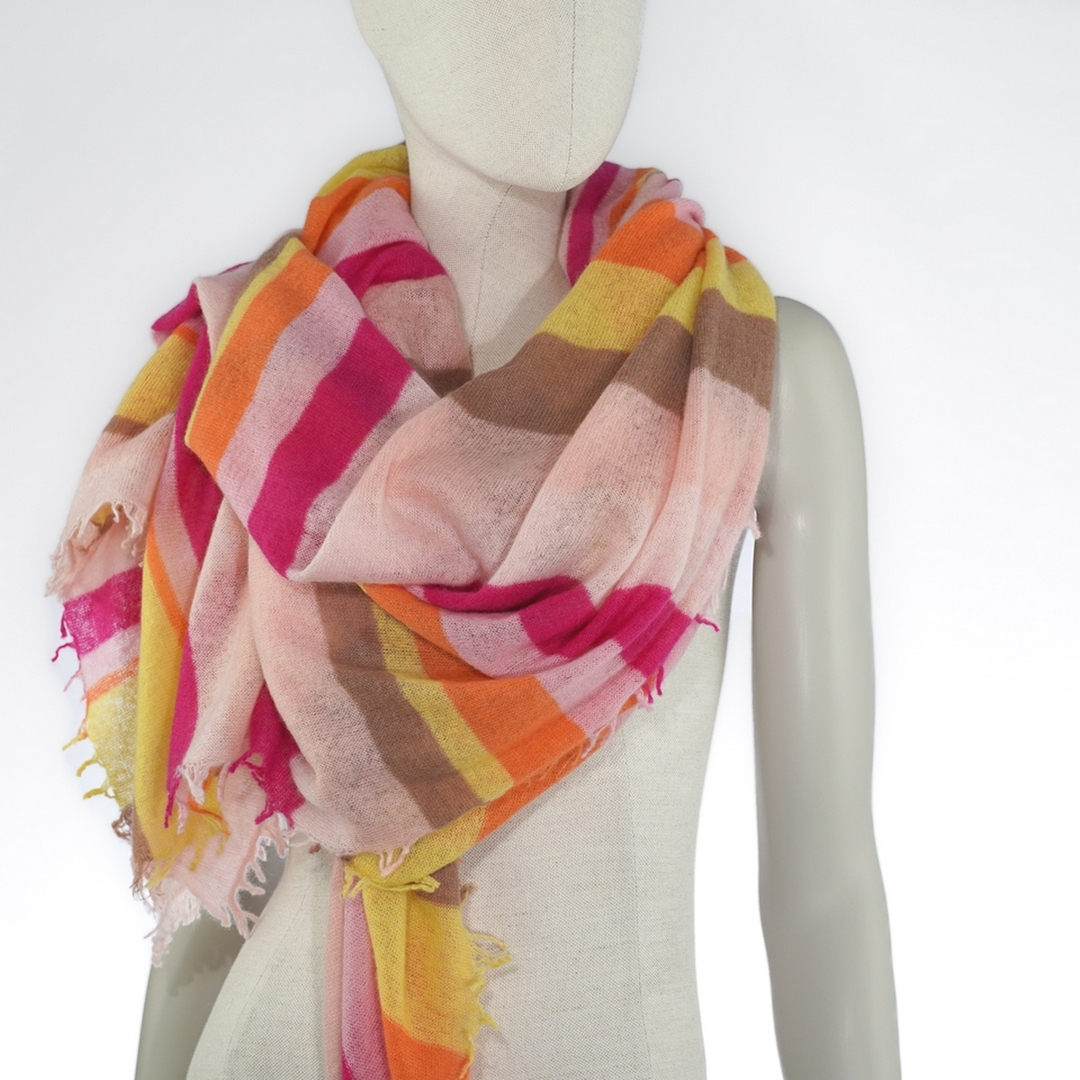 Edler, Feinstrick Kaschmirschal rosa 80 x 190 cm von Ahmaddy