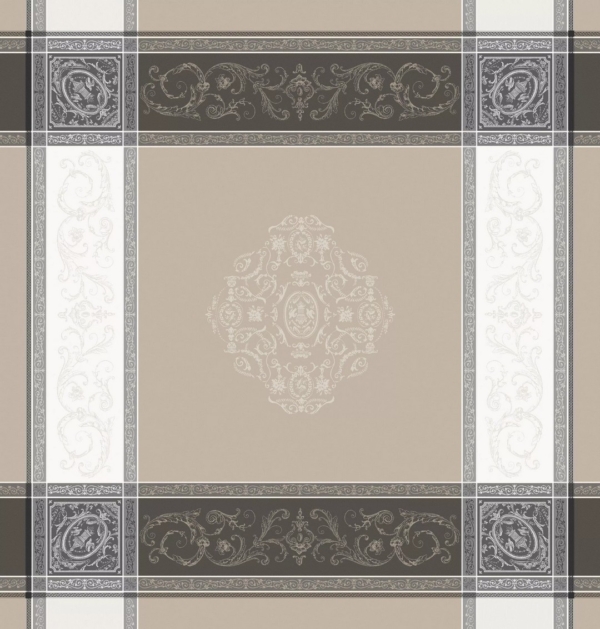Beige Baumwolle Tischdecke 160 x 250 cm Ornamente aus Frankreich – Bild 4
