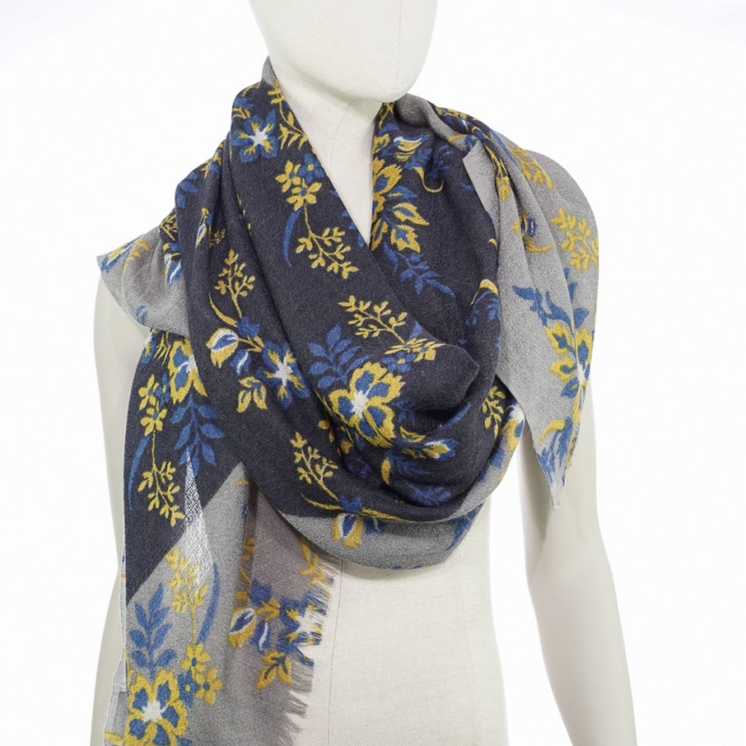 Geblümter Ahmaddy Schal aus Wolle 70x200 cm in modischen Farben