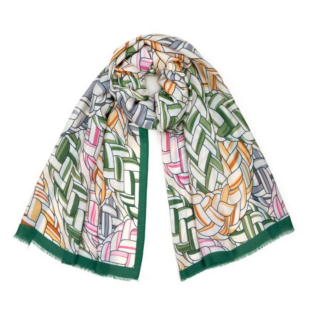 Leicht wie ein Hauch auch 100% Viskose - Baumwolle Haptik - elegant mit feinen Akzenten: Dieser Schal verleiht jedem Outfit eine edle Note. Ein leicht zu pflegender Schal - ein Accessoire, das Eleganz und Raffinesse vereint.