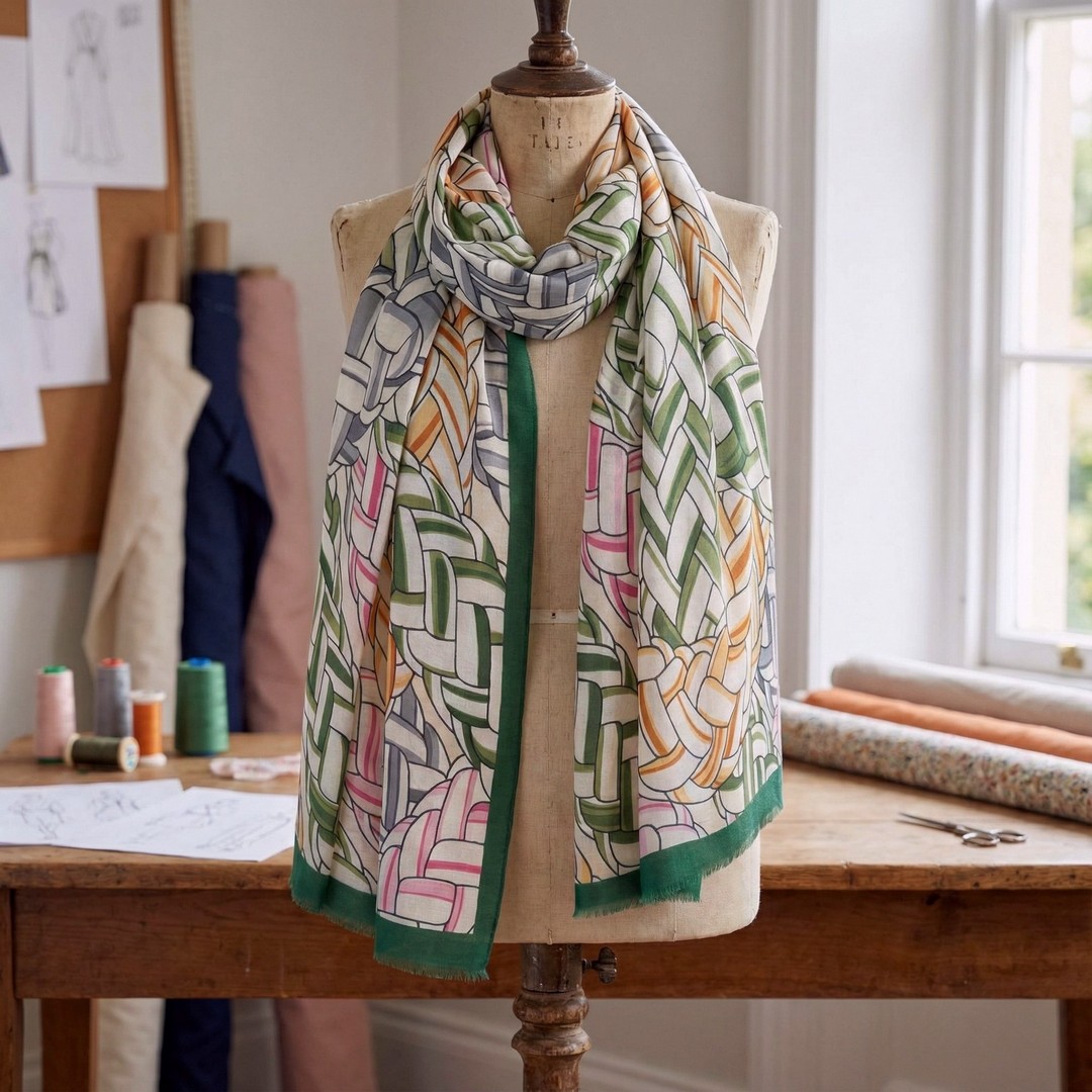 Farbenfroher Damenschal aus 100% Viskose