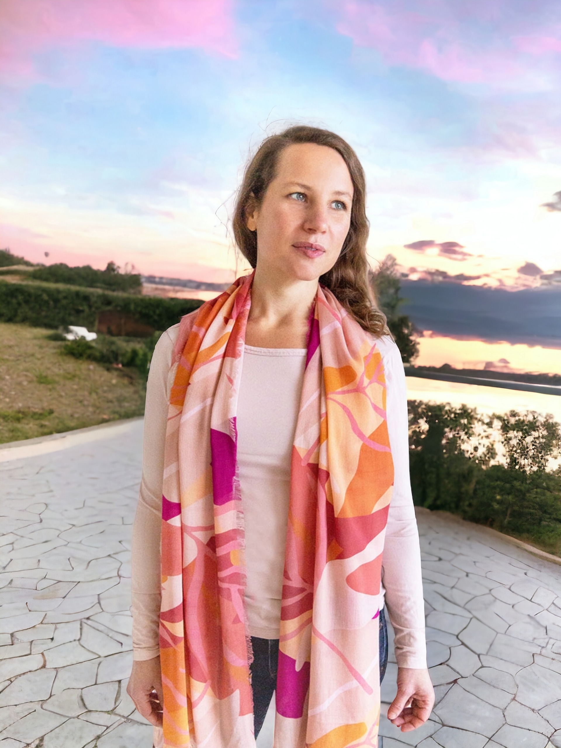 Leichter Damenschal 65 x 180 cm aus Viskose Ecovero von Djian – Bild 4