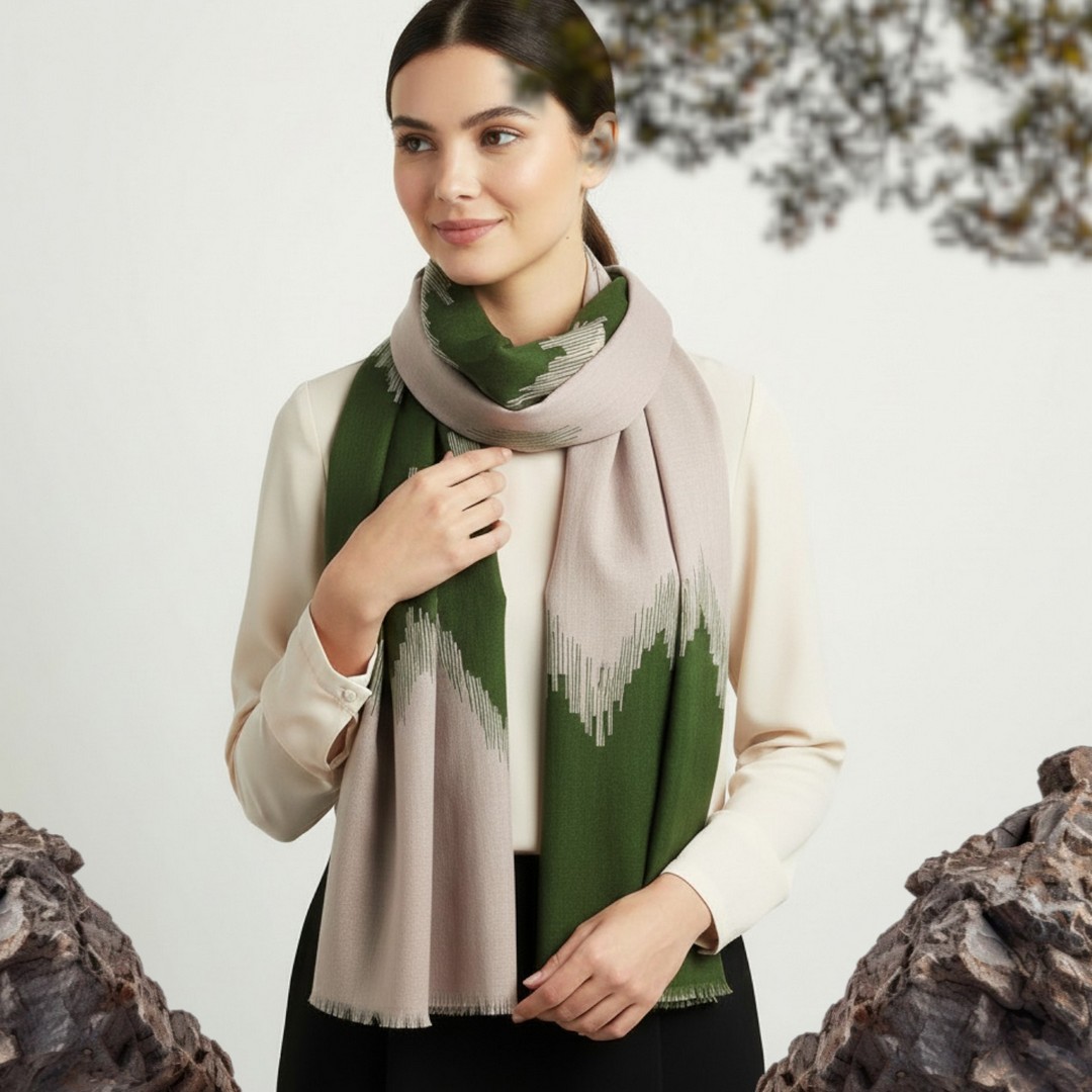 Leichter 2-farbiger Damenschal 70 x 200 cm aus Baumwolle von Djian – Bild 4
