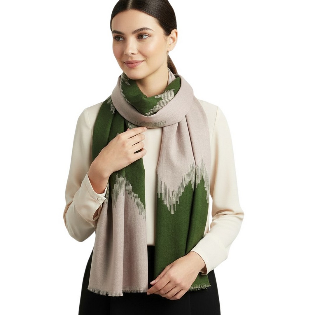 Leichter 2-farbiger Damenschal 70 x 200 cm aus Baumwolle von Djian