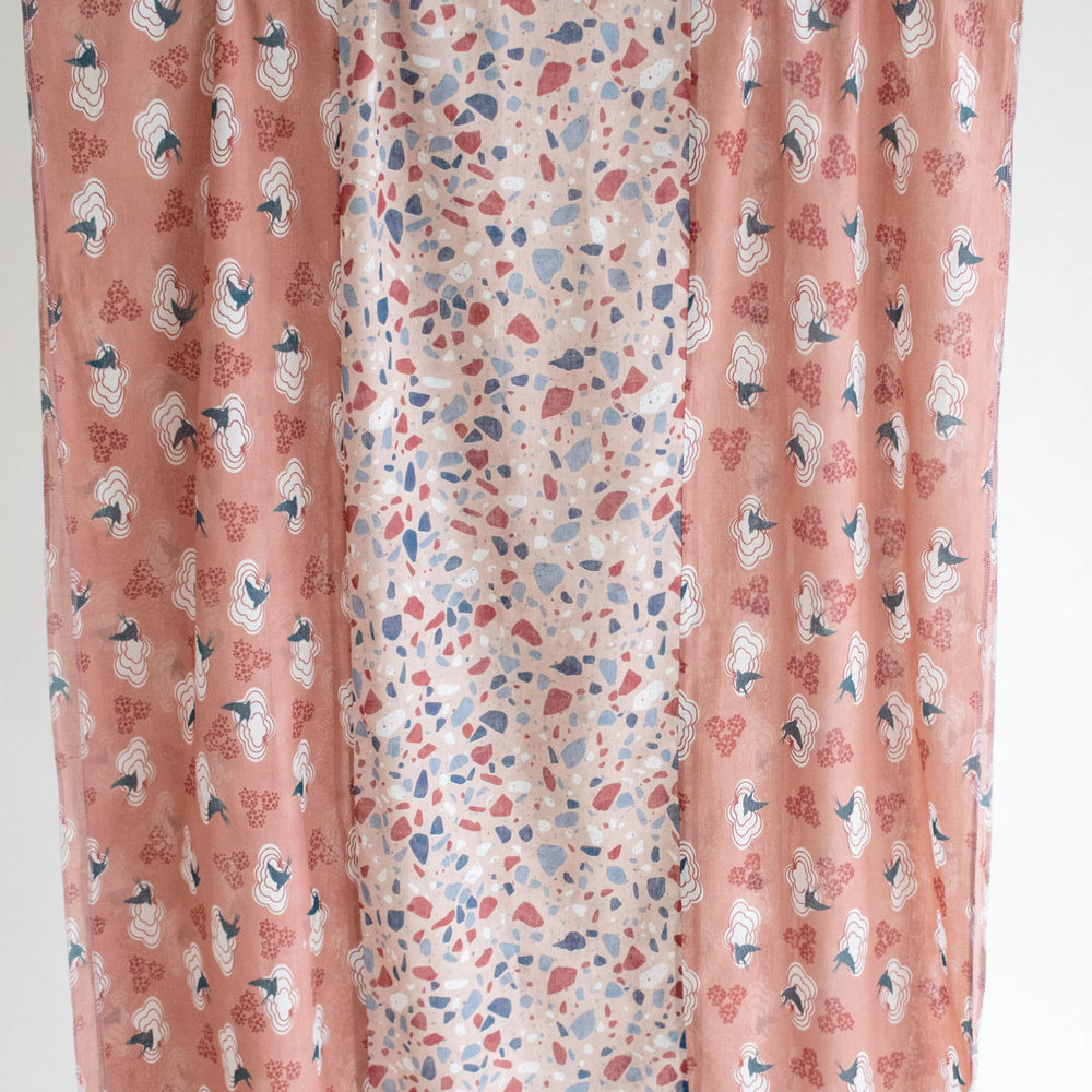 Mehrfarbiger Damenschal 85 x 195 cm aus Baumwolle von Djian – Bild 5