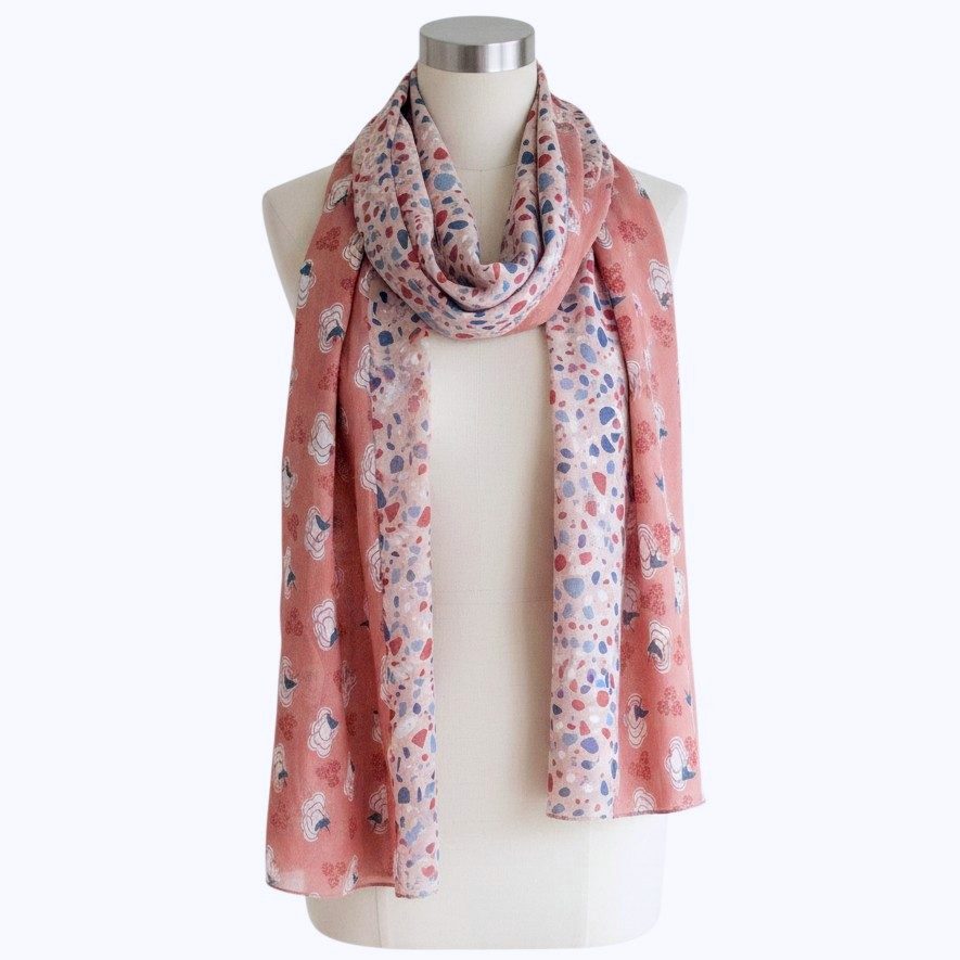 Mehrfarbiger Damenschal 85 x 195 cm aus Baumwolle von Djian