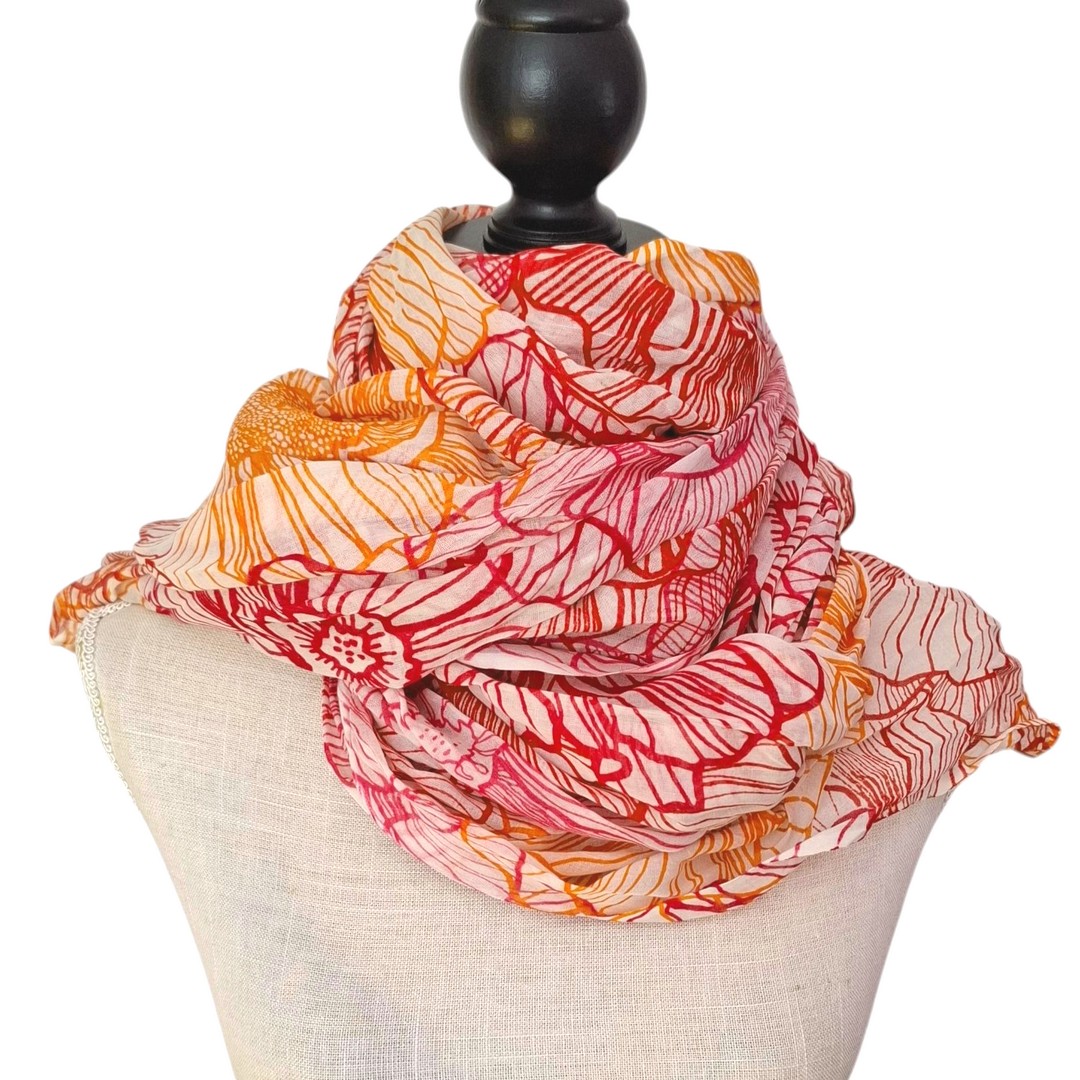 Sarah & Sally farbenfroher Damenschal aus 100% Baumwolle Handbedruckt – Bild 5