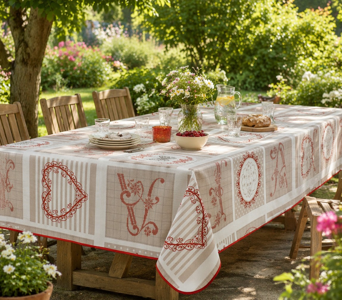 Pflegeleichte Tischdecke 150 x 200 cm LANDHAUS für Haus & Garten
