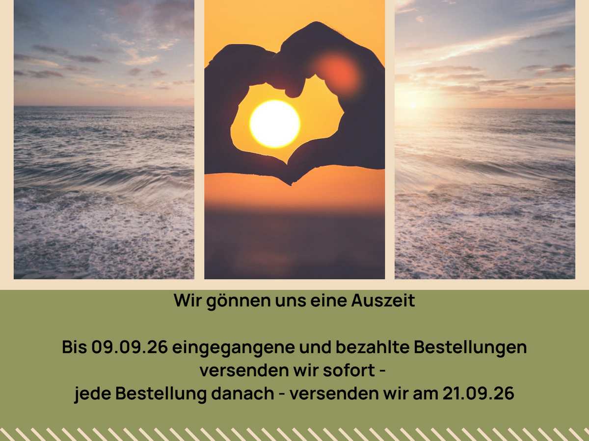 Versandpause: Nach dem 9. September 2026 eingehende Bestellungen werden am 21. September 2026 versendet